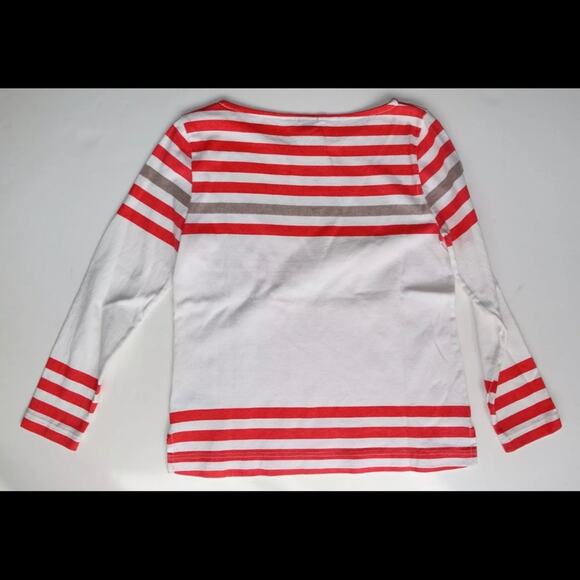 J.CREW Small "Sailor Tee in Engineered Stripe" Orange on Ivory UNWORN - Picture 3 of 4